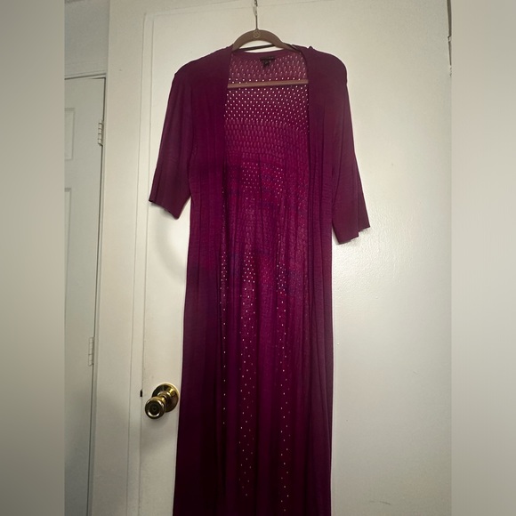 Torrid Space-Dye Duster V-Neck Button-Front Sweater - Picture 3 of 4